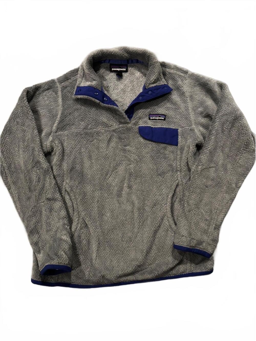 Patagonia Gray and Blue Fleece Pullover Jacket Size Small